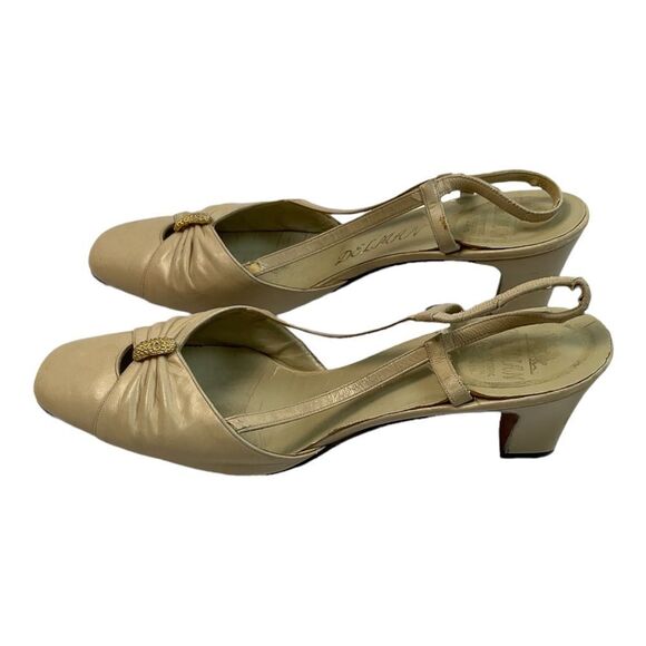 Delman Women’s Vintage Ivory slingback pumps Shoes . Size 9 - Picture 5 of 15